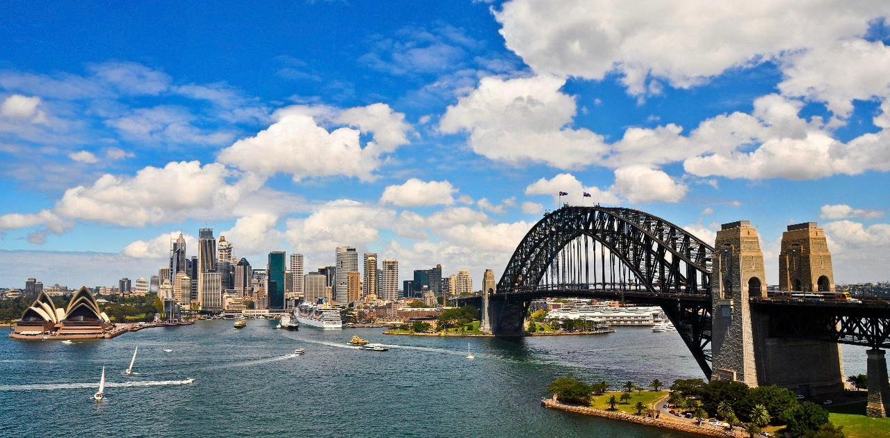 Sydney Harbour with the Harbour Bridge and Opera House